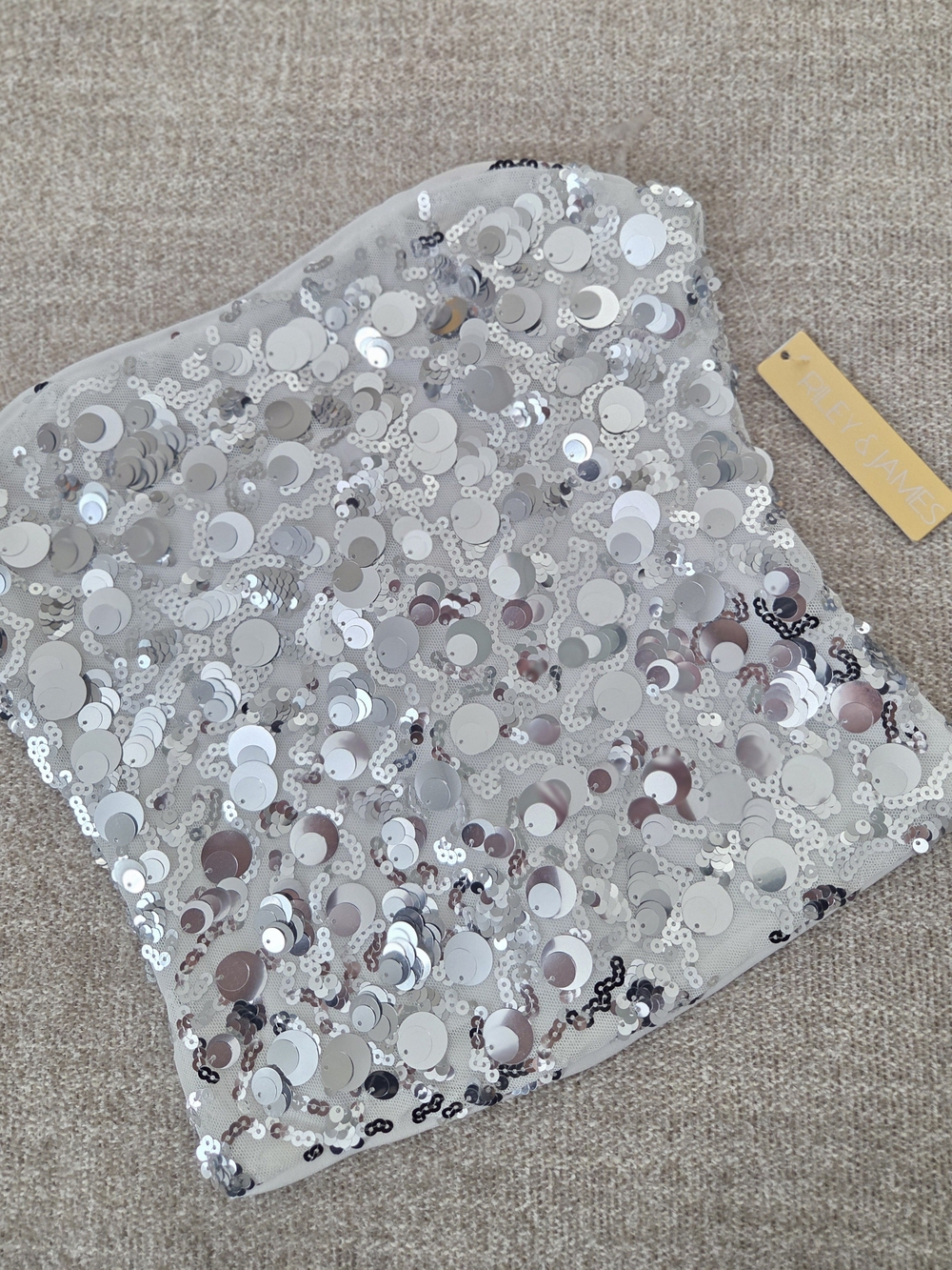 Riley & James Silver sequin crop top